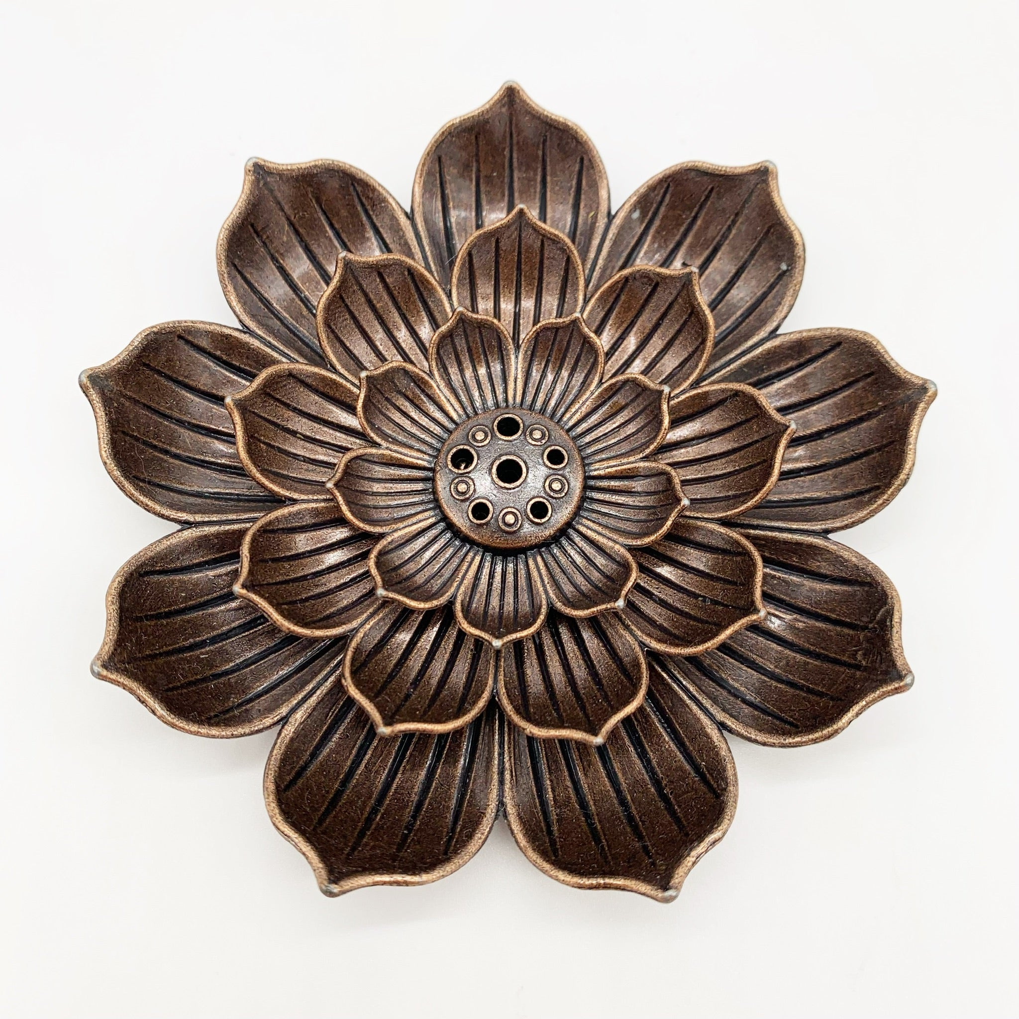 Bronze Lotus Incense Holder